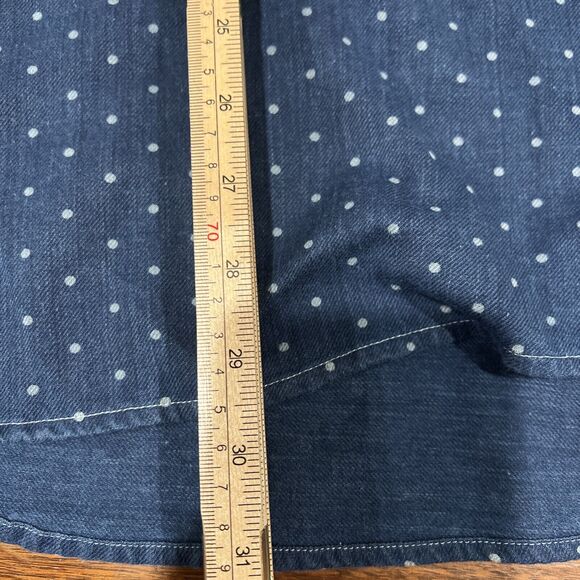 LRL Lauren Jeans Tunic Shirt Women S Sleeveless Polka Dot Denim Button Chambray - Picture 16 of 16